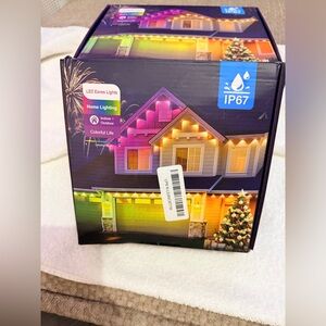 Poofzy Colorful LED Eaves Lights for Home Holiday Decor Permanent Christmas